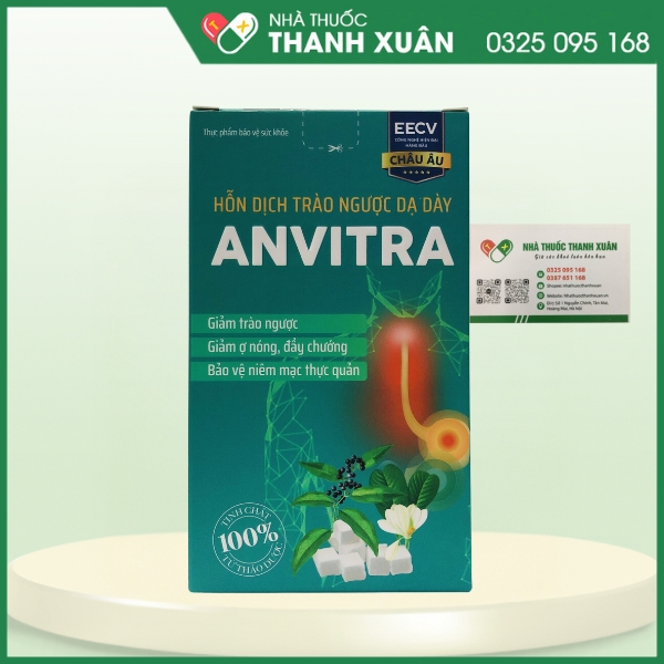 Hỗn dịch trào ngược dạ dày Anvitra - Hỗ trợ giảm acid dịch vị, giúp bảo vệ niêm mạc dạ dày